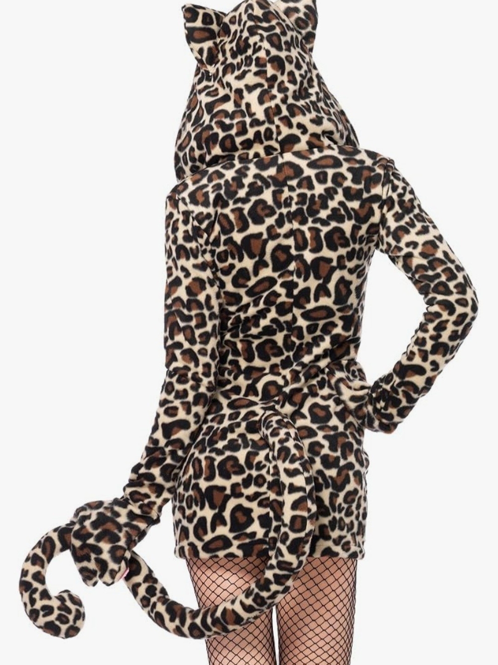 Leg Avenue Leopard-Print Hooded Cat Costume in Brown and Pink - Picture 2 of 13